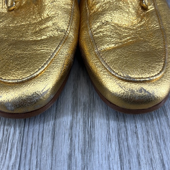 ๐2/$25 ๐ Sam Edelman Gold Crinkle Loraine Bit Loafer - Picture 3 of 10